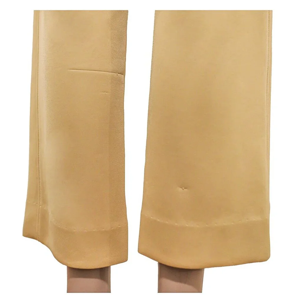 High-Waisted Tan‎ Issey Miyake Trousers Designer Pants Chic Vintage Office Wear